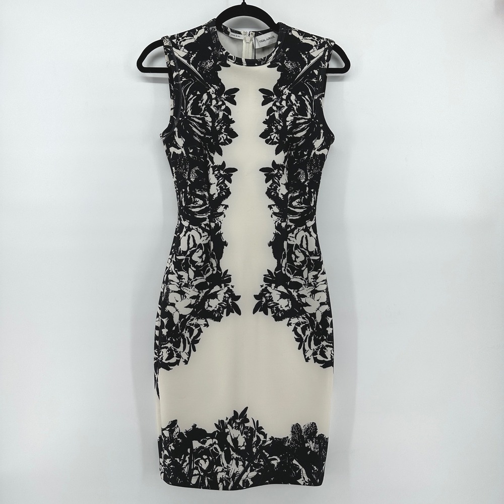 Yigal Azrouel Womens Black White Floral Print Sheath Dress Size 2 X32429NAP
